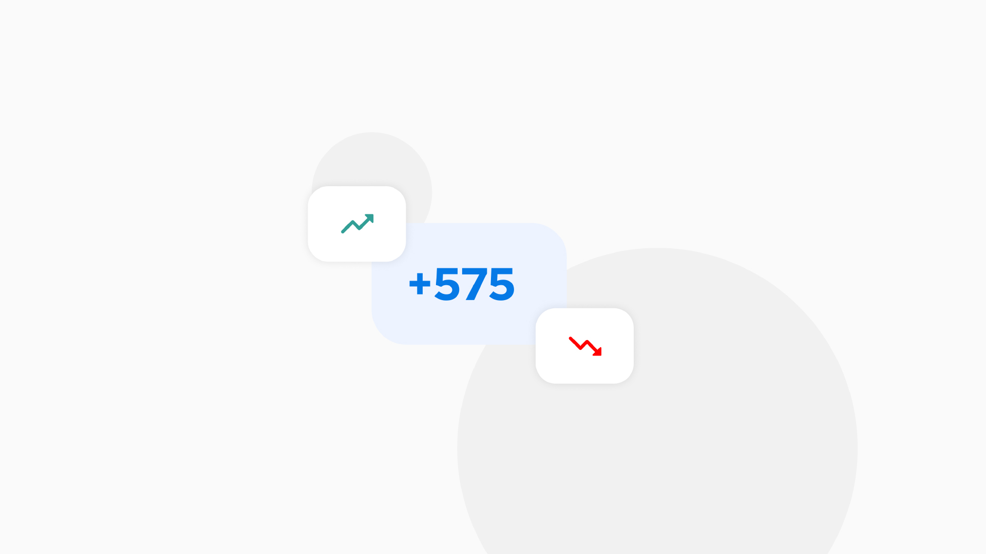 Grafici e icone di trend per confrontare valori.