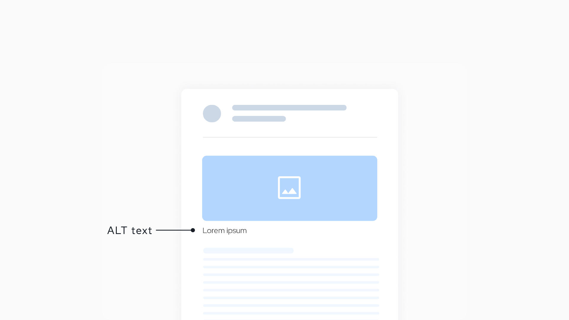 Esempio di email con testo alternativo sotto l'immagine.