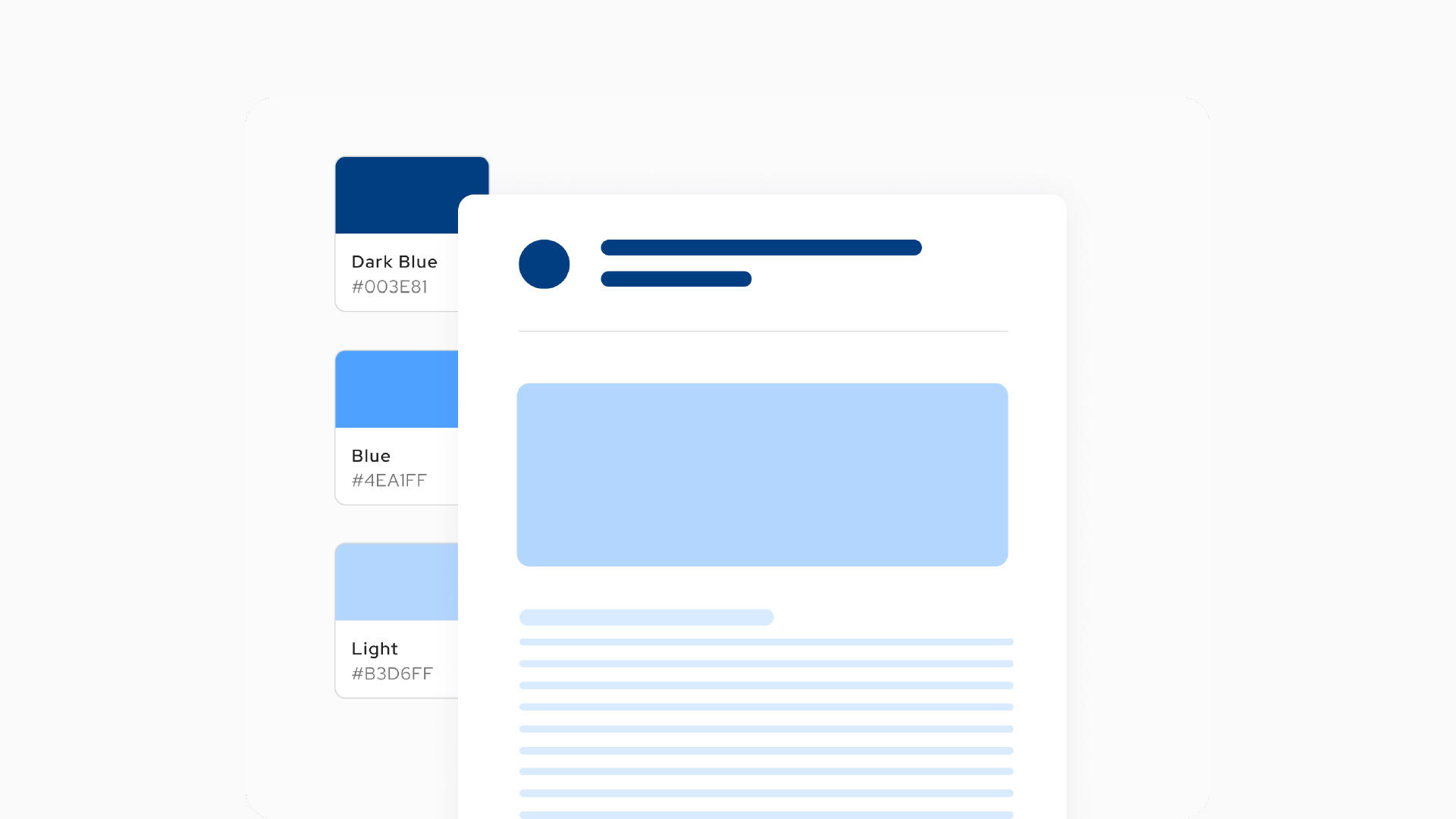 Palette e icone coerenti con lo stile di app e sito web.