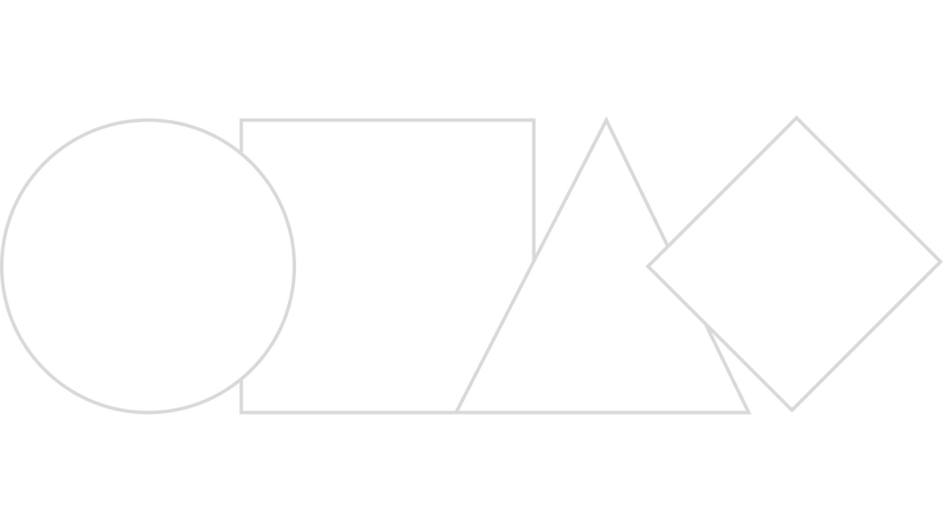 Immagine decorativa contenente un cerchio, un quadrato, un triangolo e un rombo.