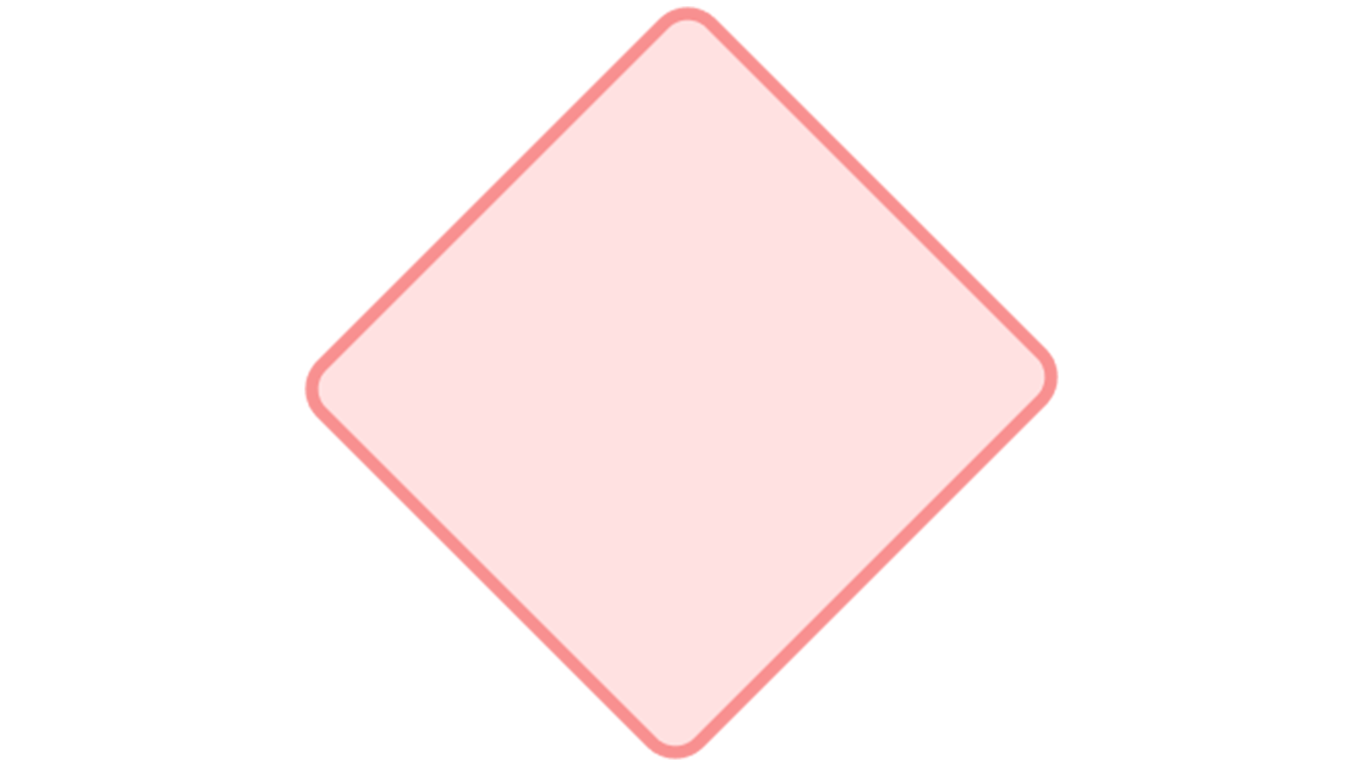 Icona di rombo di colore rosso usata nei diagrammi di flusso.